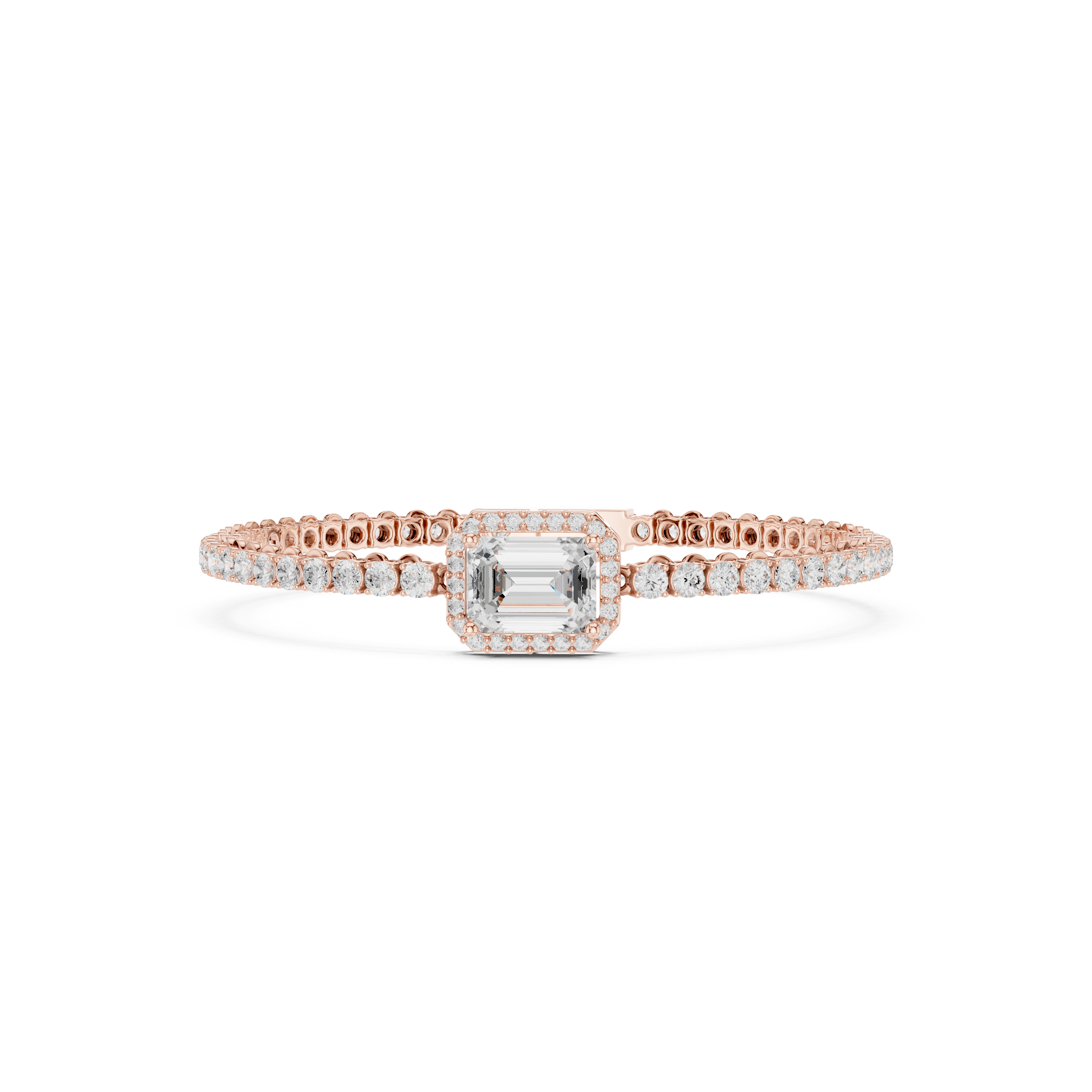 Round Emerald 6.19 Carat Lab Grown Diamond Bracelet
