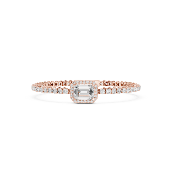Round Emerald 6.19 Carat Lab Grown Diamond Bracelet