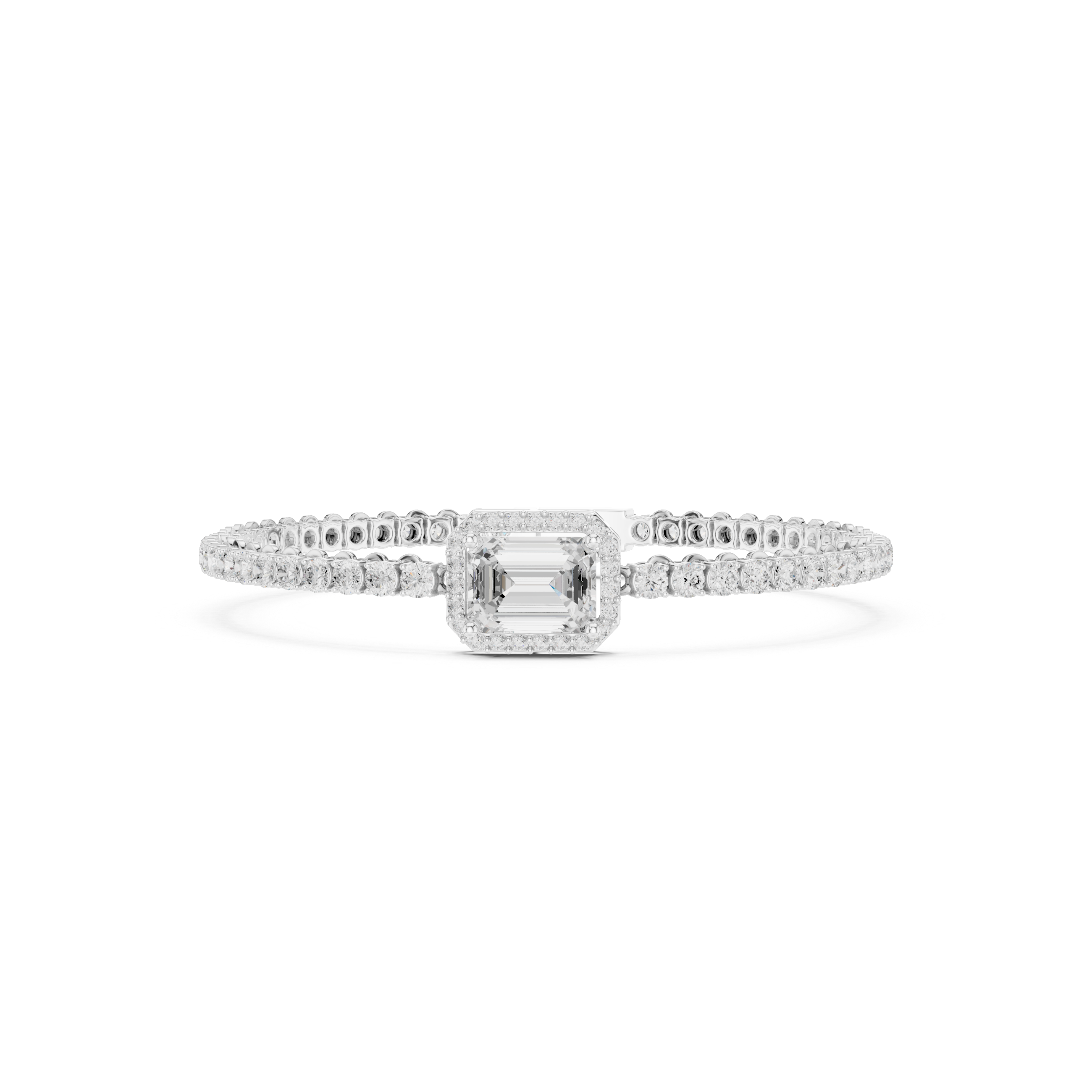 Round Emerald 6.19 Carat Lab Grown Diamond Bracelet