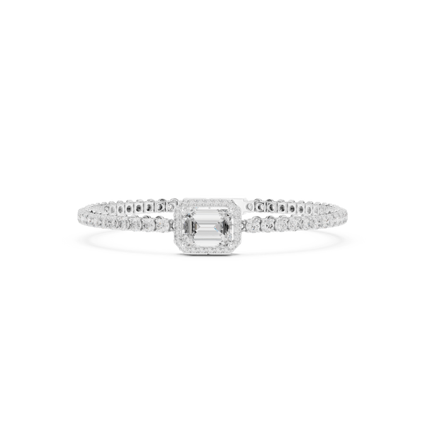 Round Emerald 6.19 Carat Lab Grown Diamond Bracelet