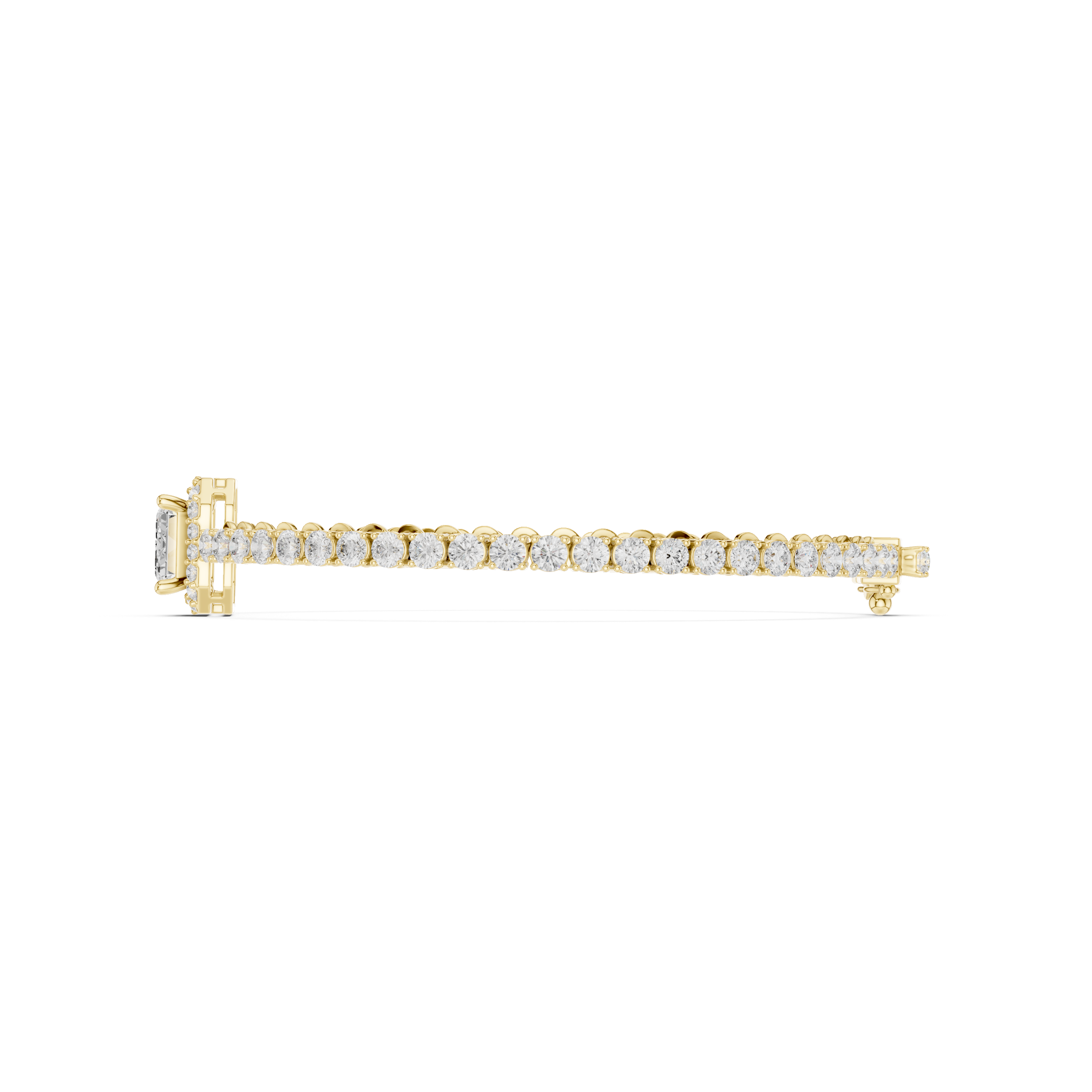 Round Emerald 6.19 Carat Lab Grown Diamond Bracelet