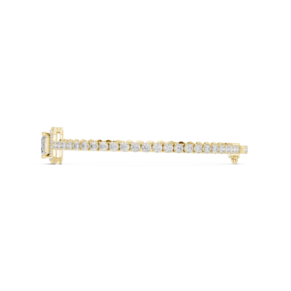 Round Emerald 6.19 Carat Lab Grown Diamond Bracelet