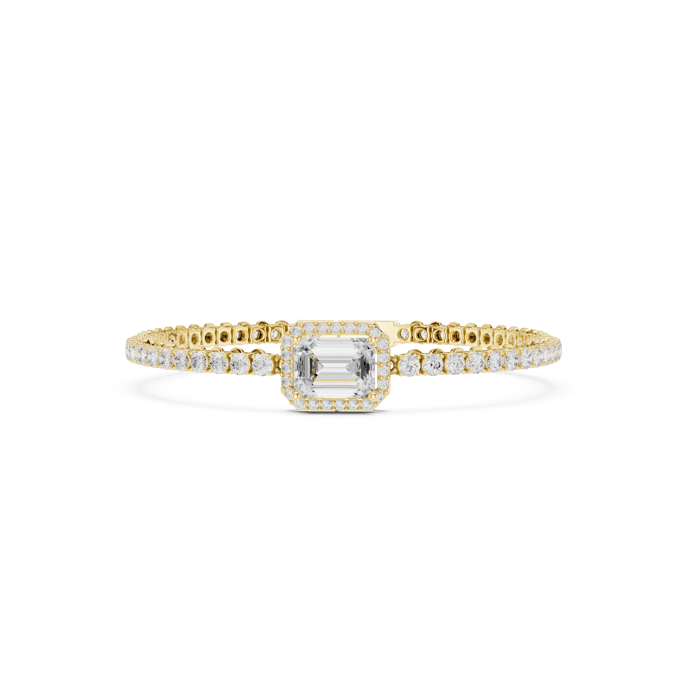 Round Emerald 6.19 Carat Lab Grown Diamond Bracelet