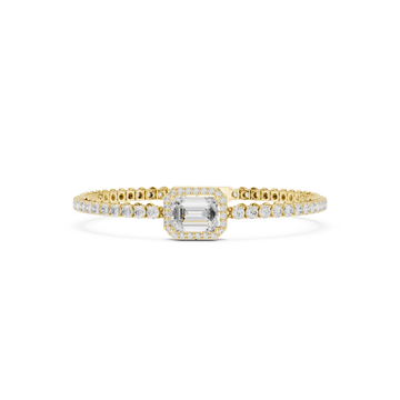 Round Emerald 6.19 Carat Lab Grown Diamond Bracelet