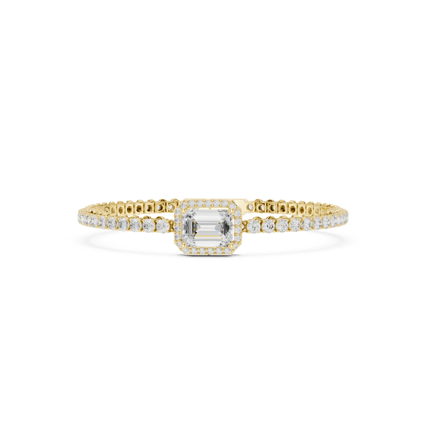 Round Emerald 6.19 Carat Lab Grown Diamond Bracelet