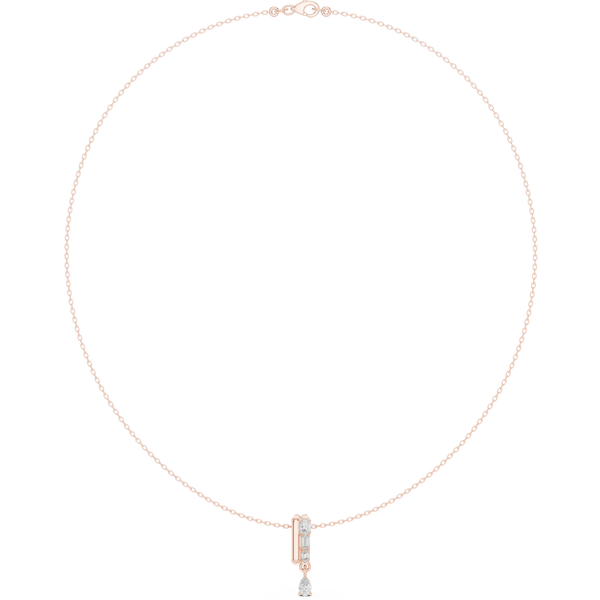 Oval Marquise Baguette Lab Grown Necklace