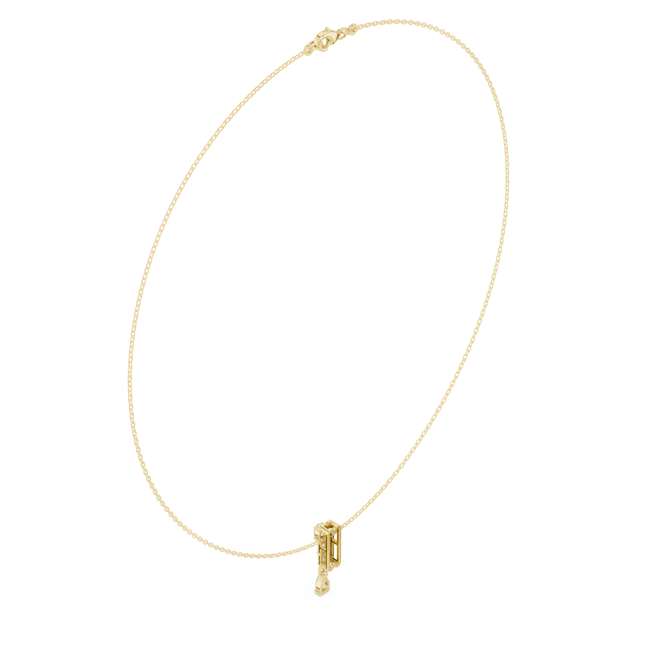 Oval Marquise Baguette Lab Grown Necklace