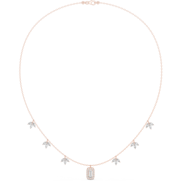 Marquise Circular Baguette Lab Grown Necklace