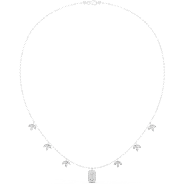 Marquise Circular Baguette Lab Grown Necklace