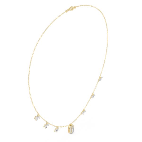 Marquise Circular Baguette Lab Grown Necklace