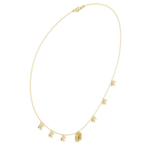 Marquise Circular Baguette Lab Grown Necklace