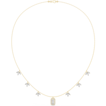 Marquise Circular Baguette Lab Grown Necklace