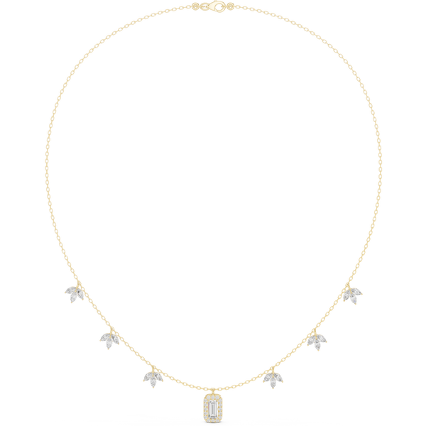 Marquise Circular Baguette Lab Grown Necklace
