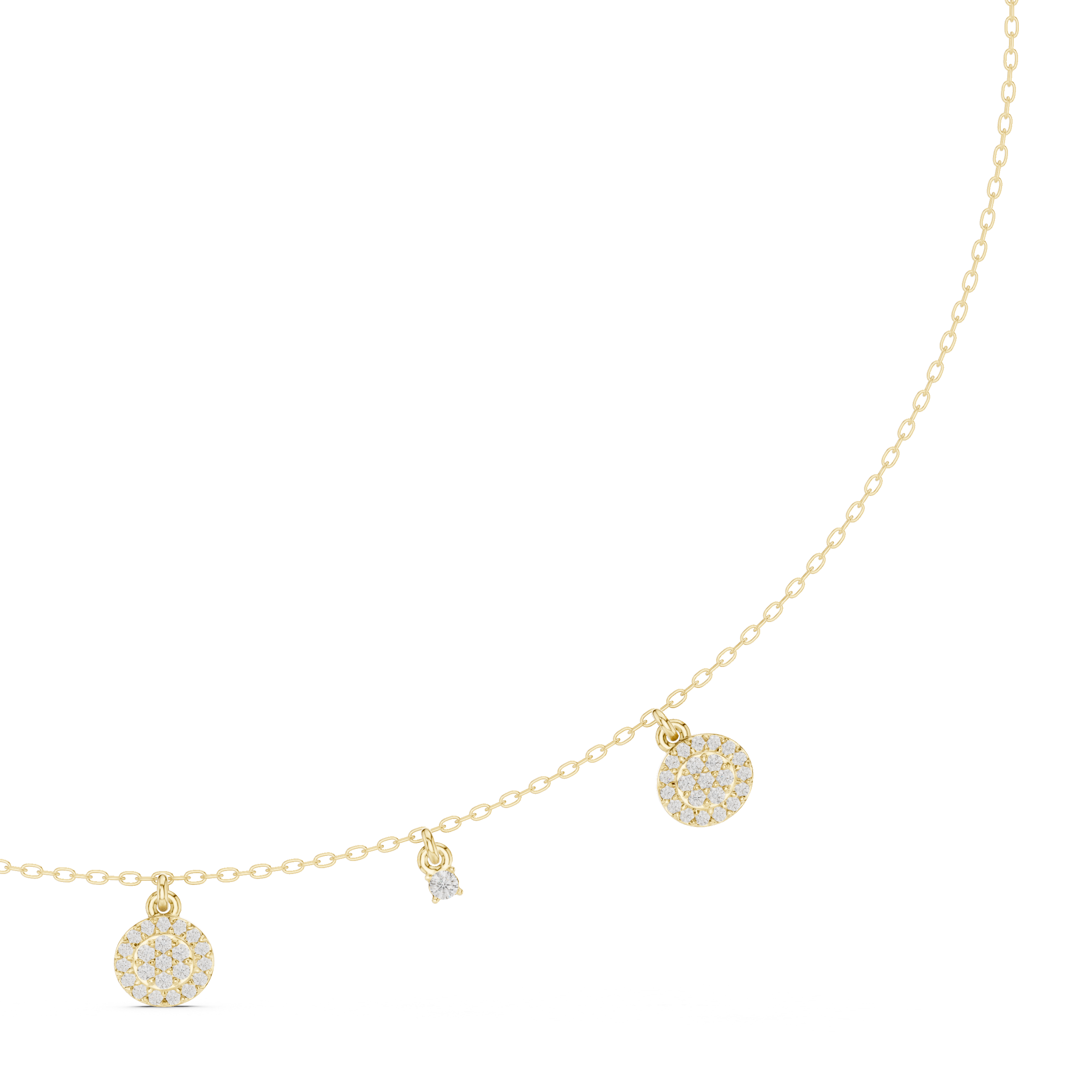 Precious Spherical Diamond Lab Grown Necklace