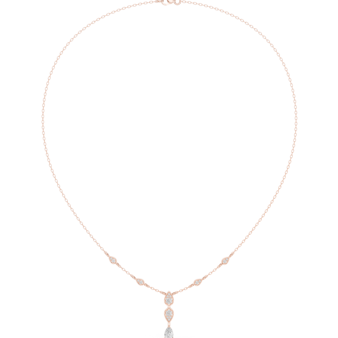 Lavish Classic-Cut Pear Lab Grown Necklace