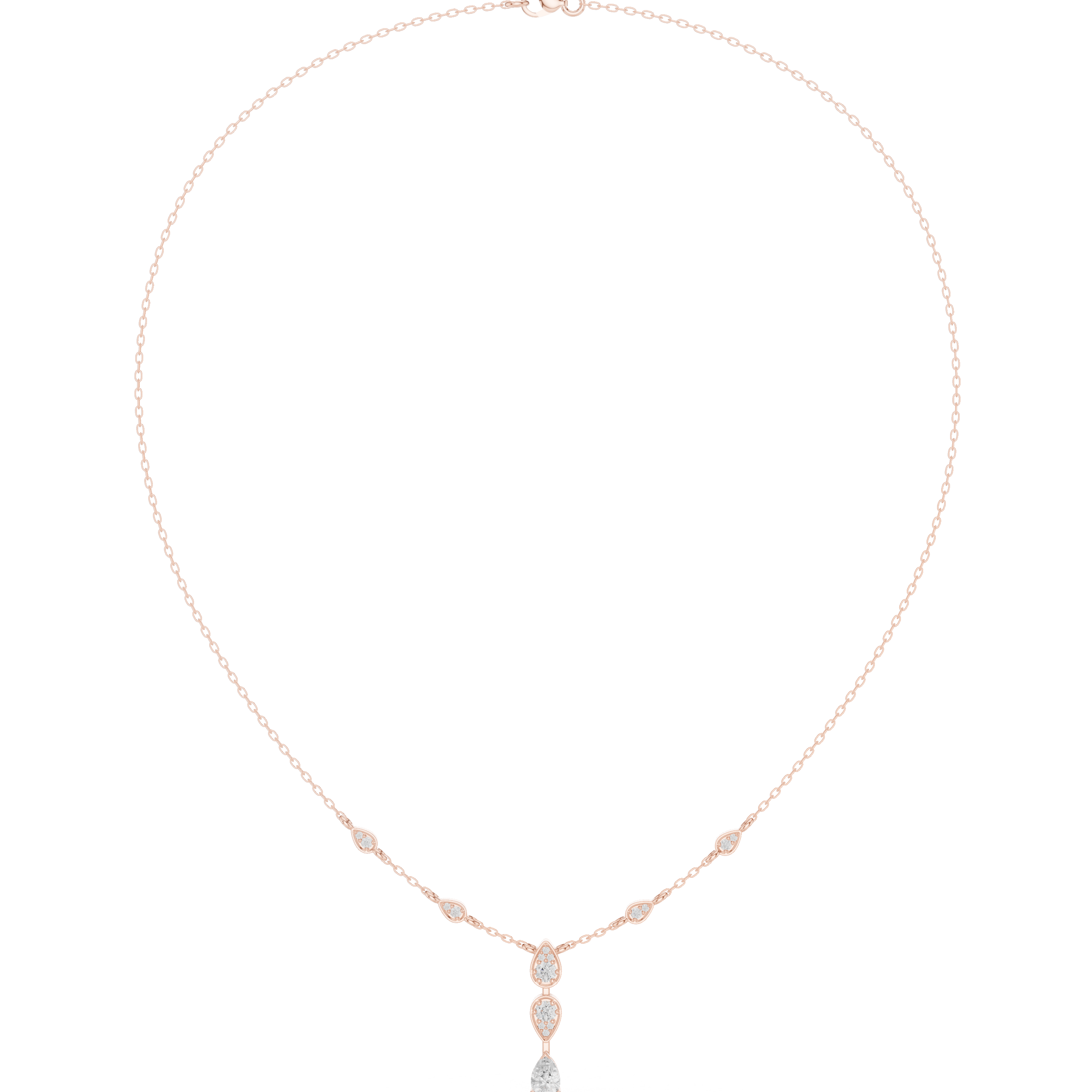 Lavish Classic-Cut Pear Lab Grown Necklace