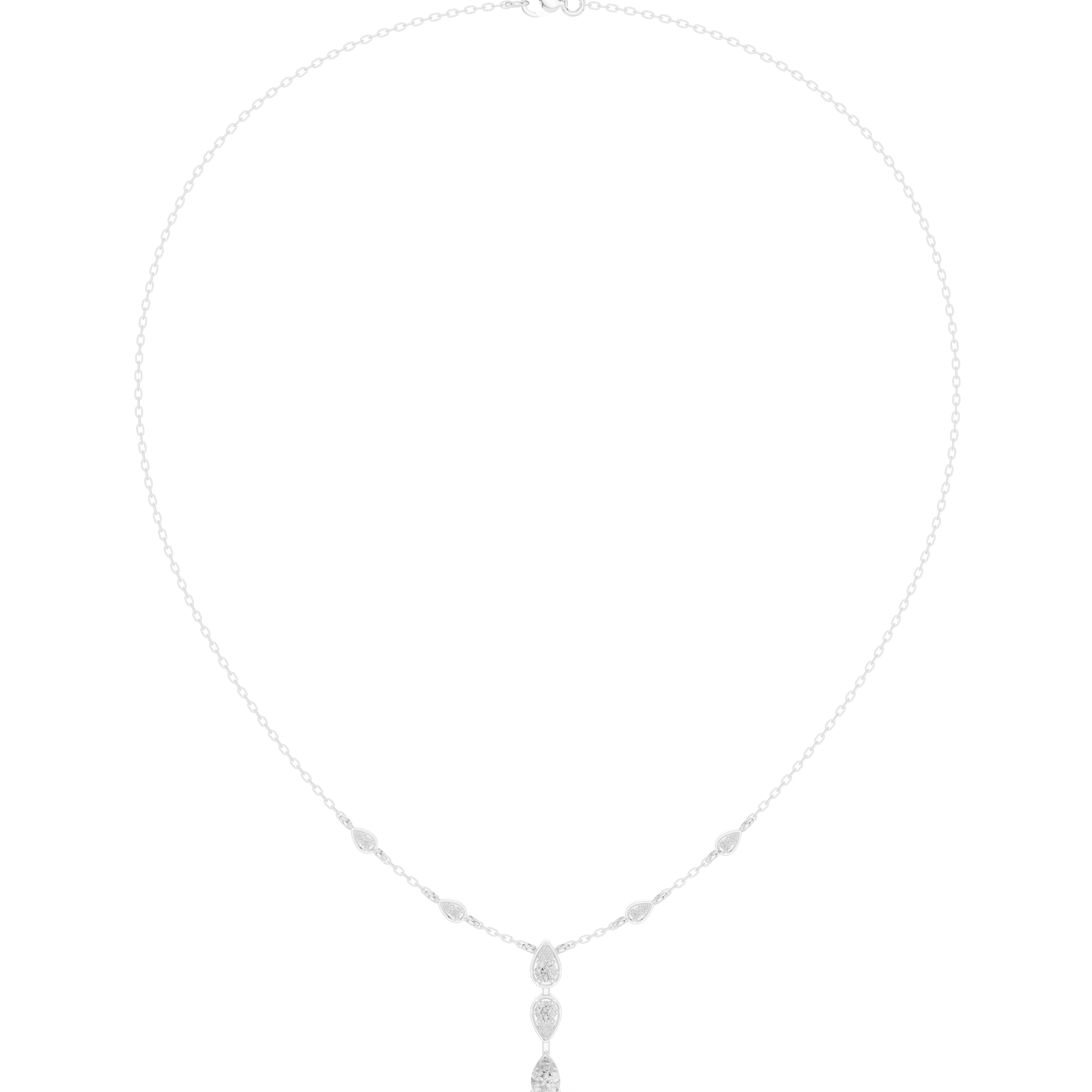 Lavish Classic-Cut Pear Lab Grown Necklace
