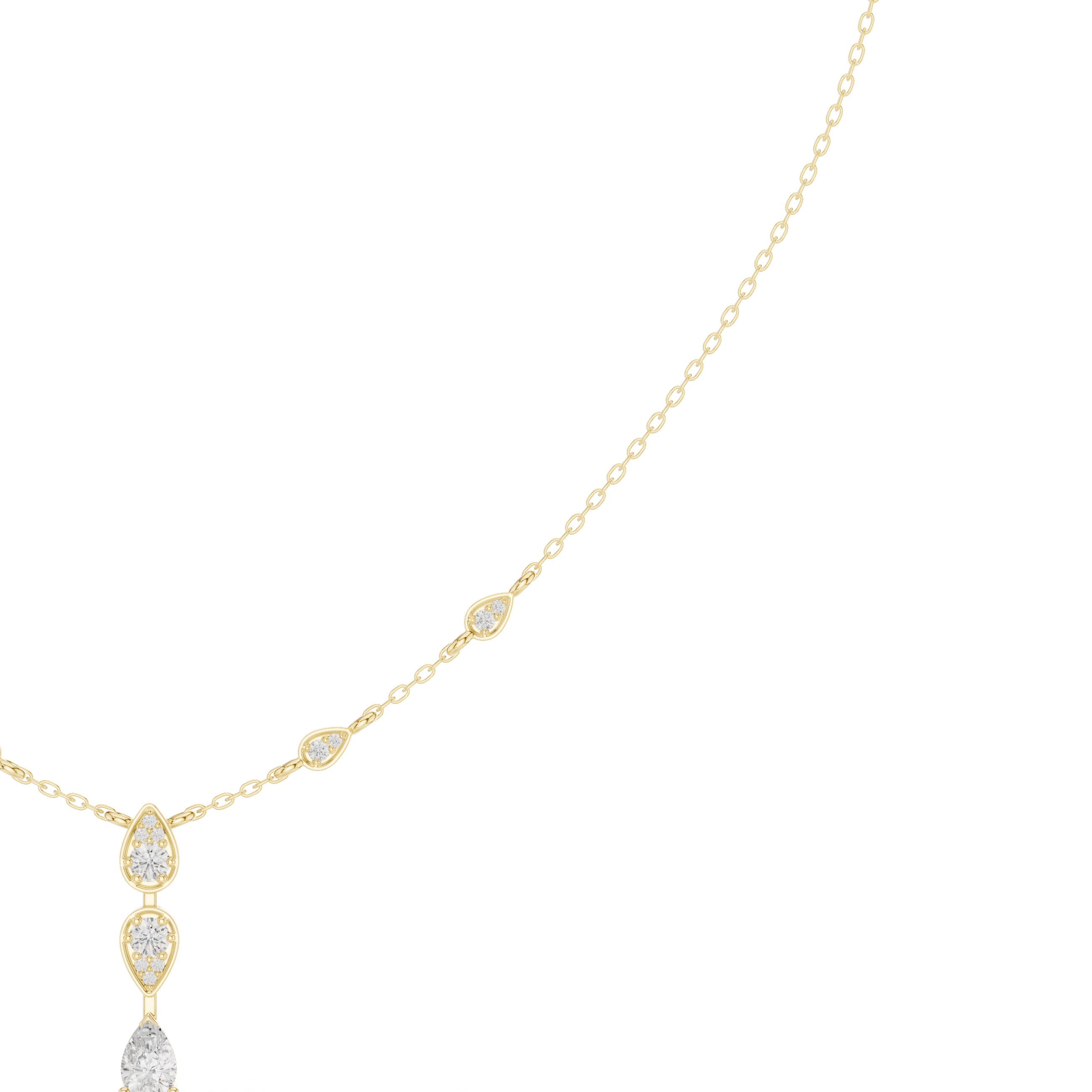 Lavish Classic-Cut Pear Lab Grown Necklace
