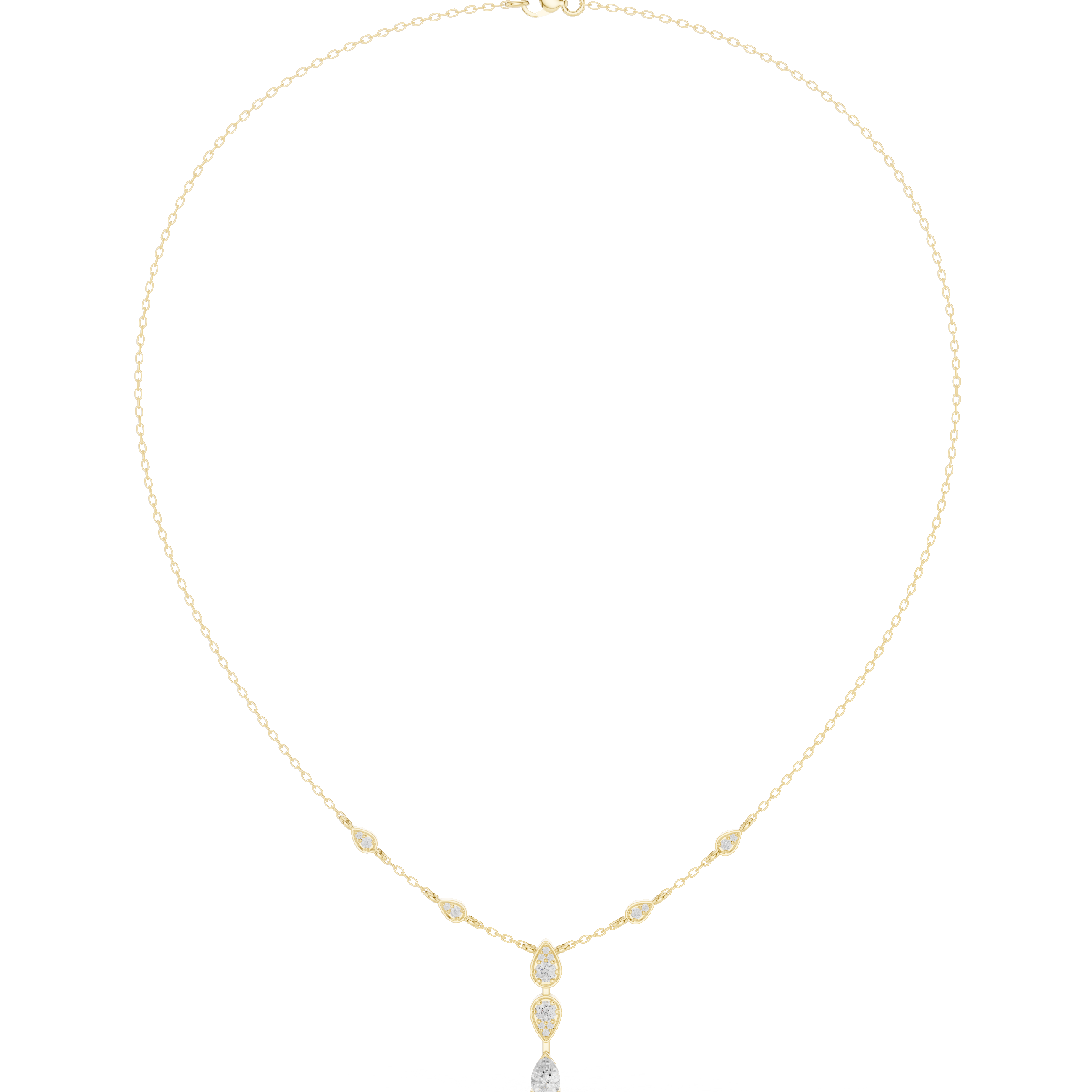 Lavish Classic-Cut Pear Lab Grown Necklace
