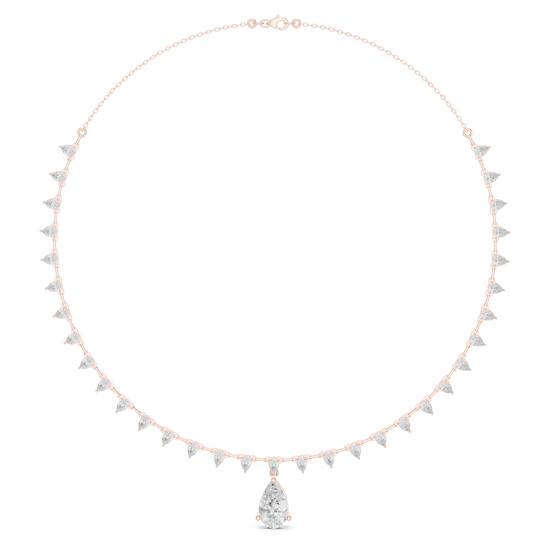 Deluxe Pear Diamond Lab Grown Necklace