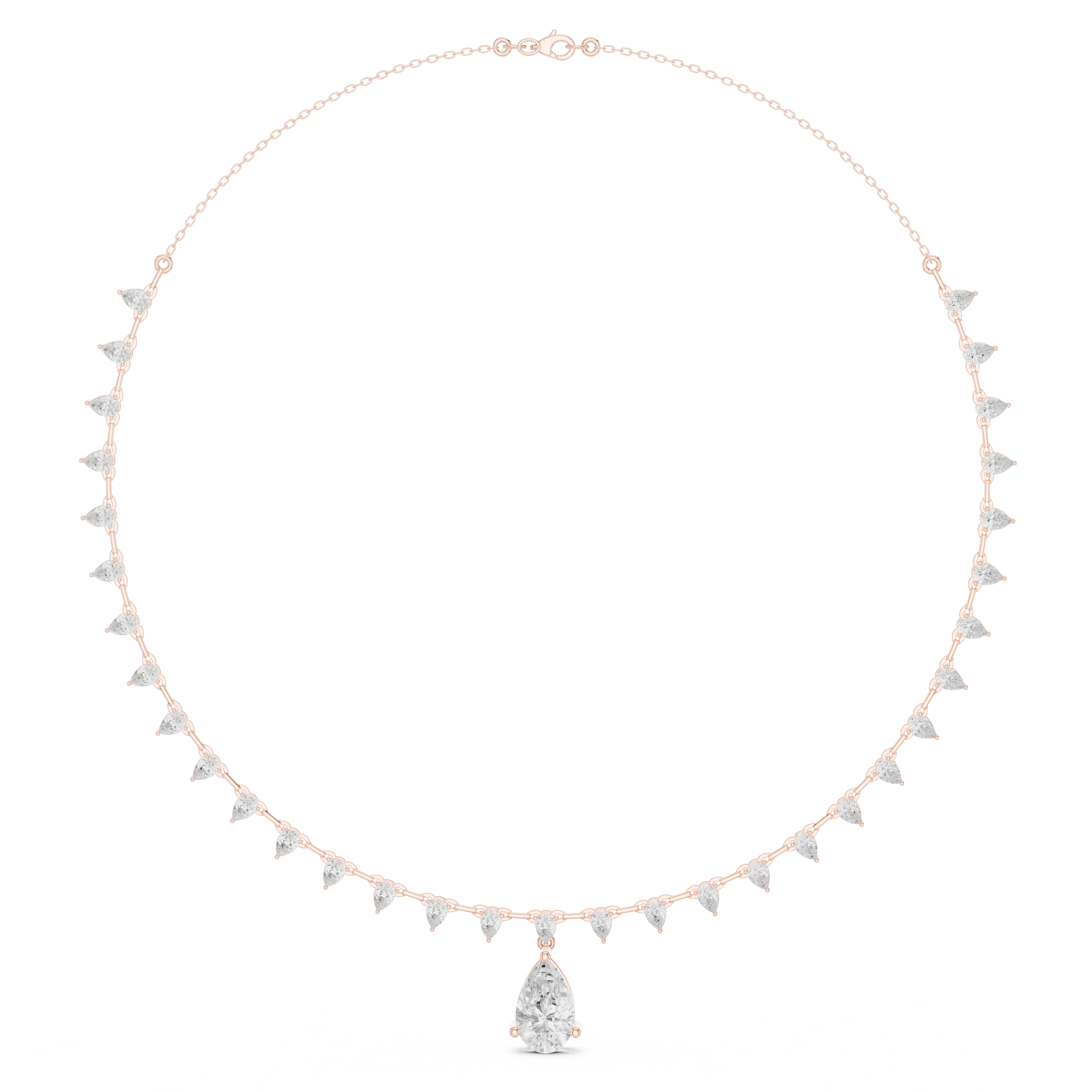 Deluxe Pear Diamond Lab Grown Necklace