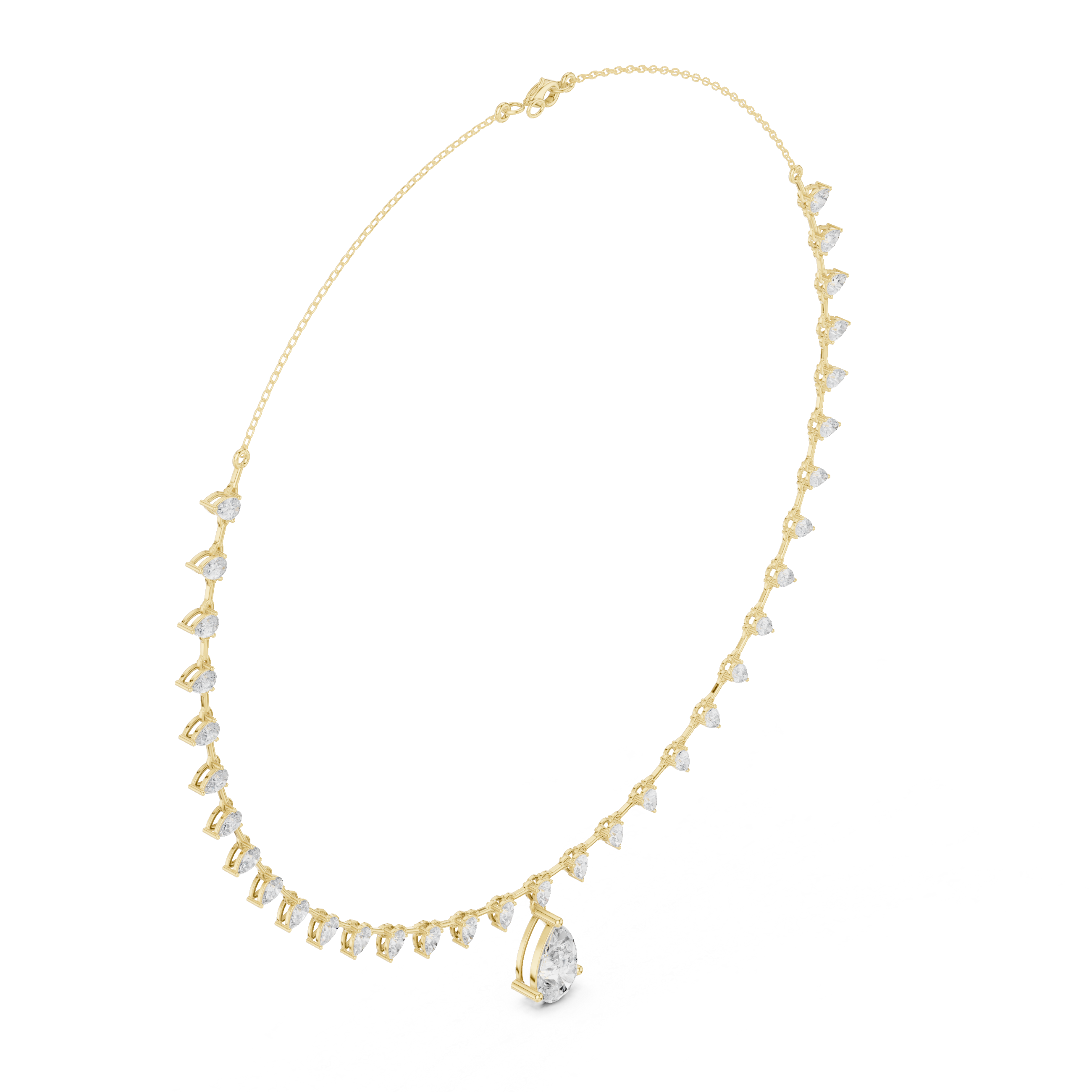 Deluxe Pear Diamond Lab Grown Necklace