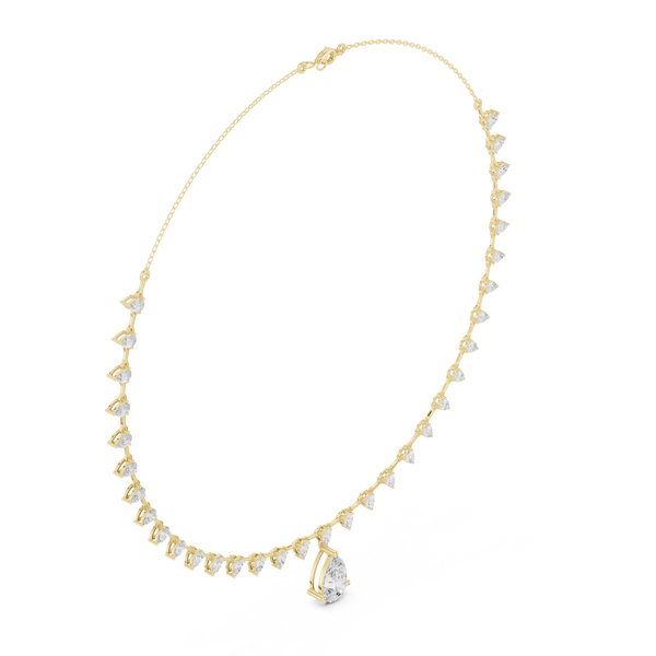 Deluxe Pear Diamond Lab Grown Necklace
