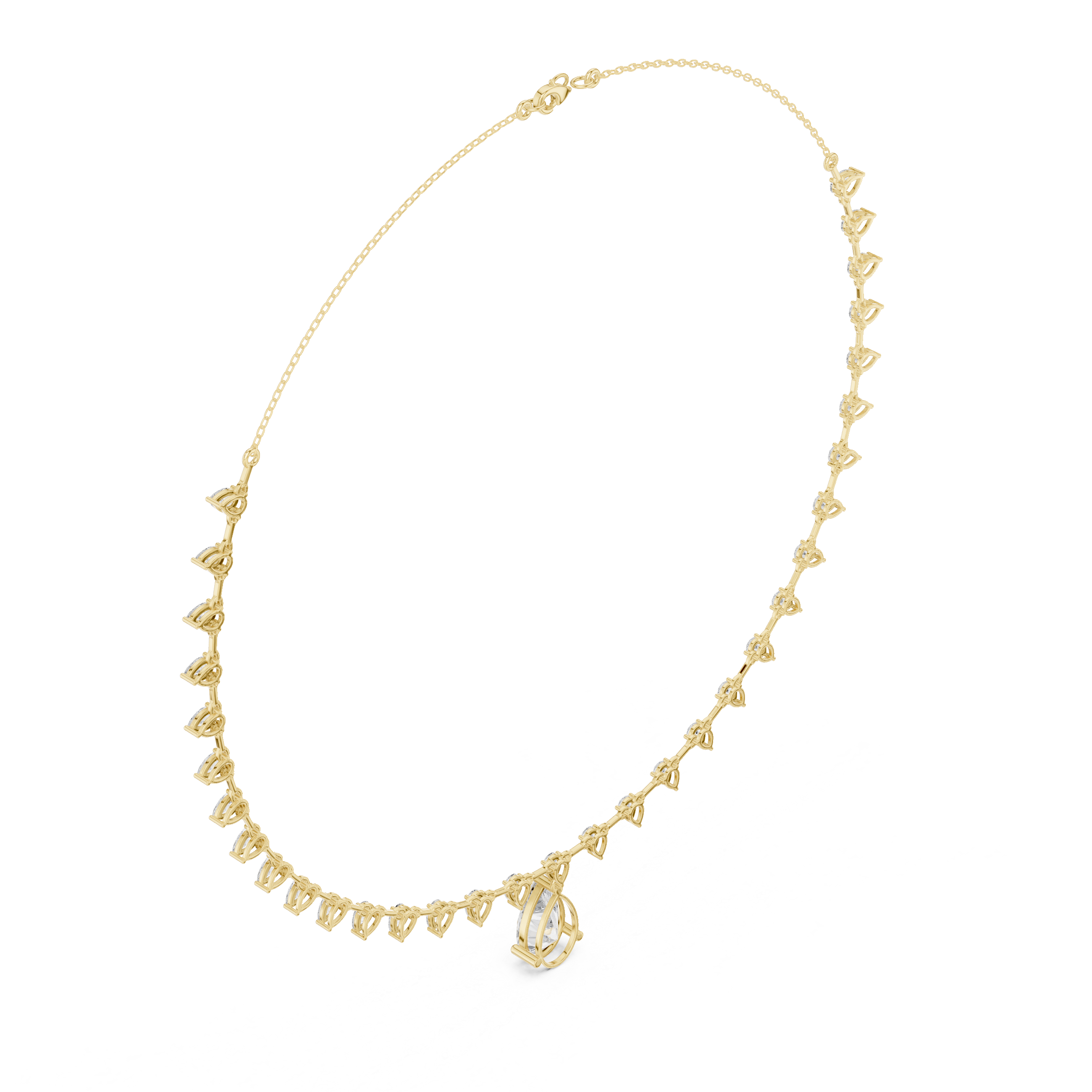 Deluxe Pear Diamond Lab Grown Necklace