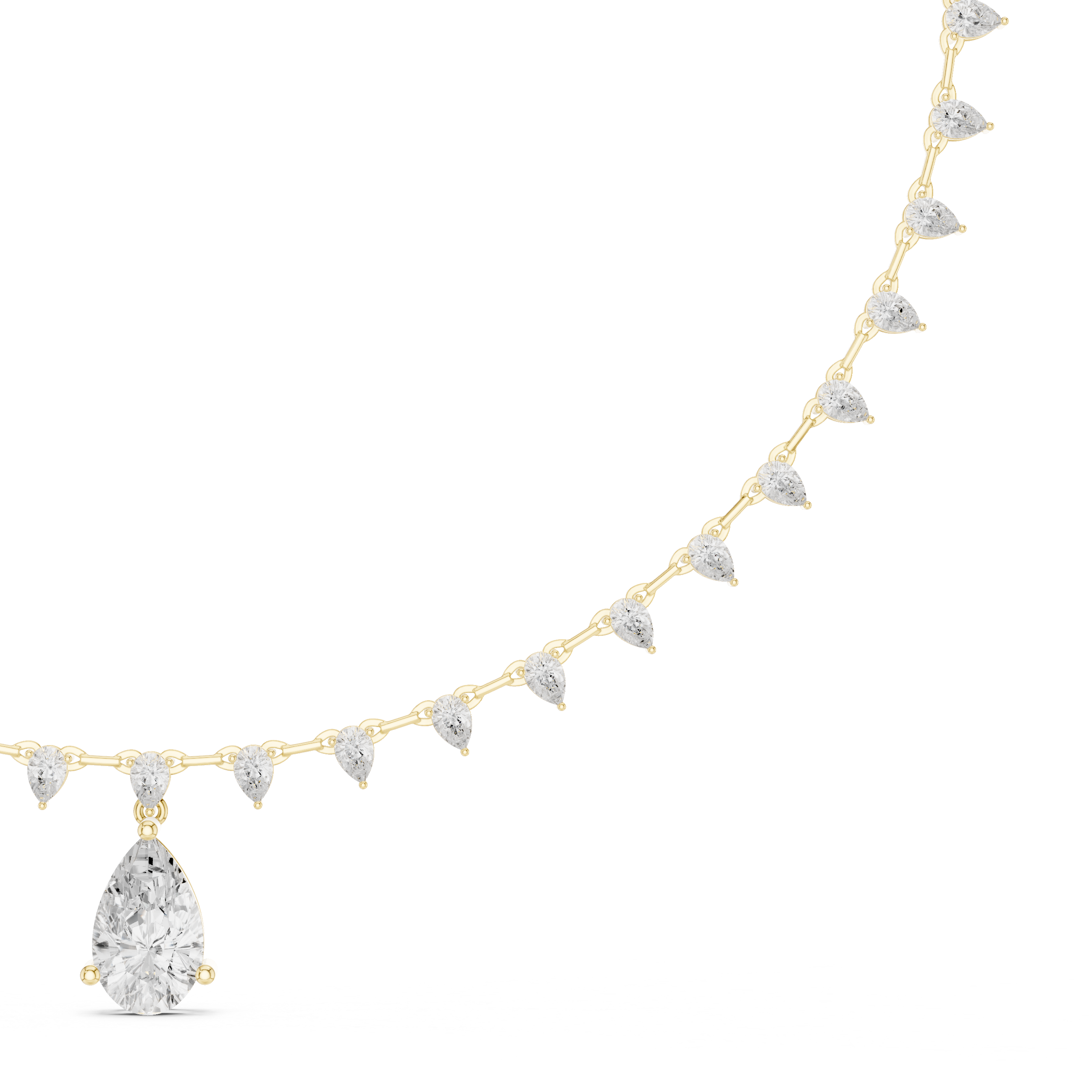 Deluxe Pear Diamond Lab Grown Necklace