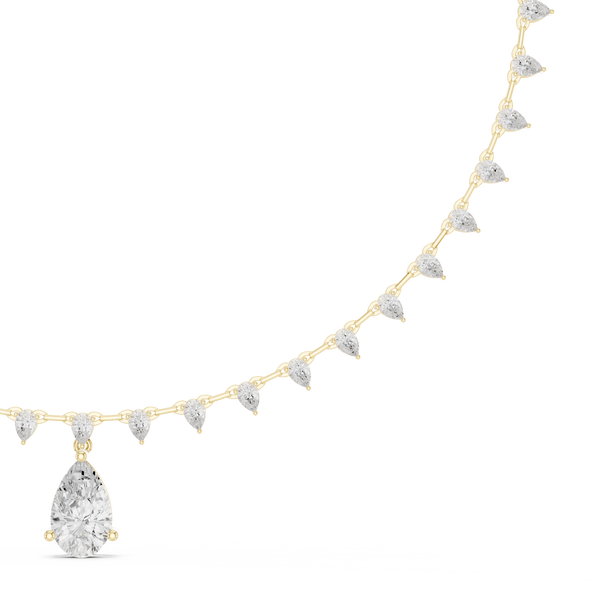 Deluxe Pear Diamond Lab Grown Necklace