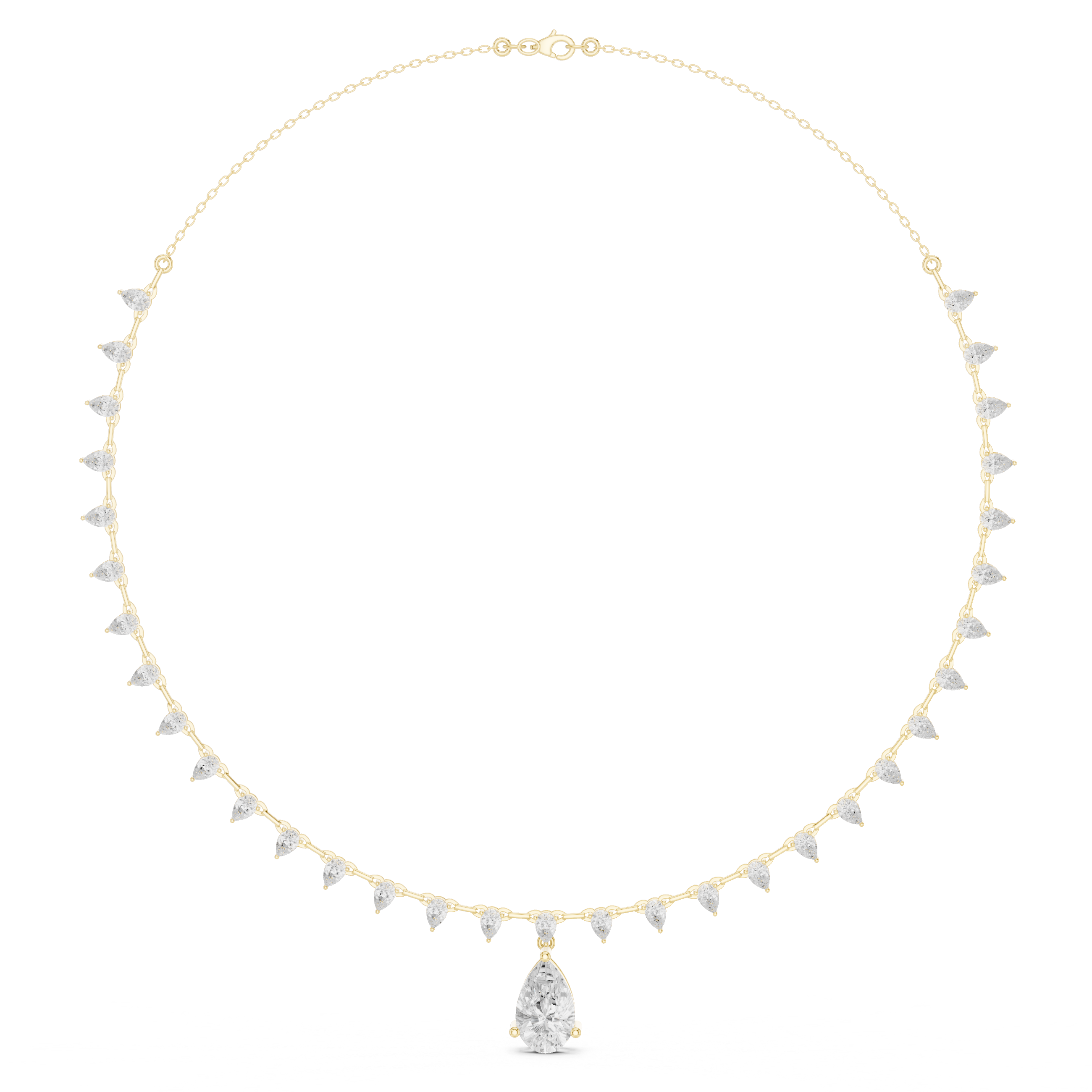 Deluxe Pear Diamond Lab Grown Necklace