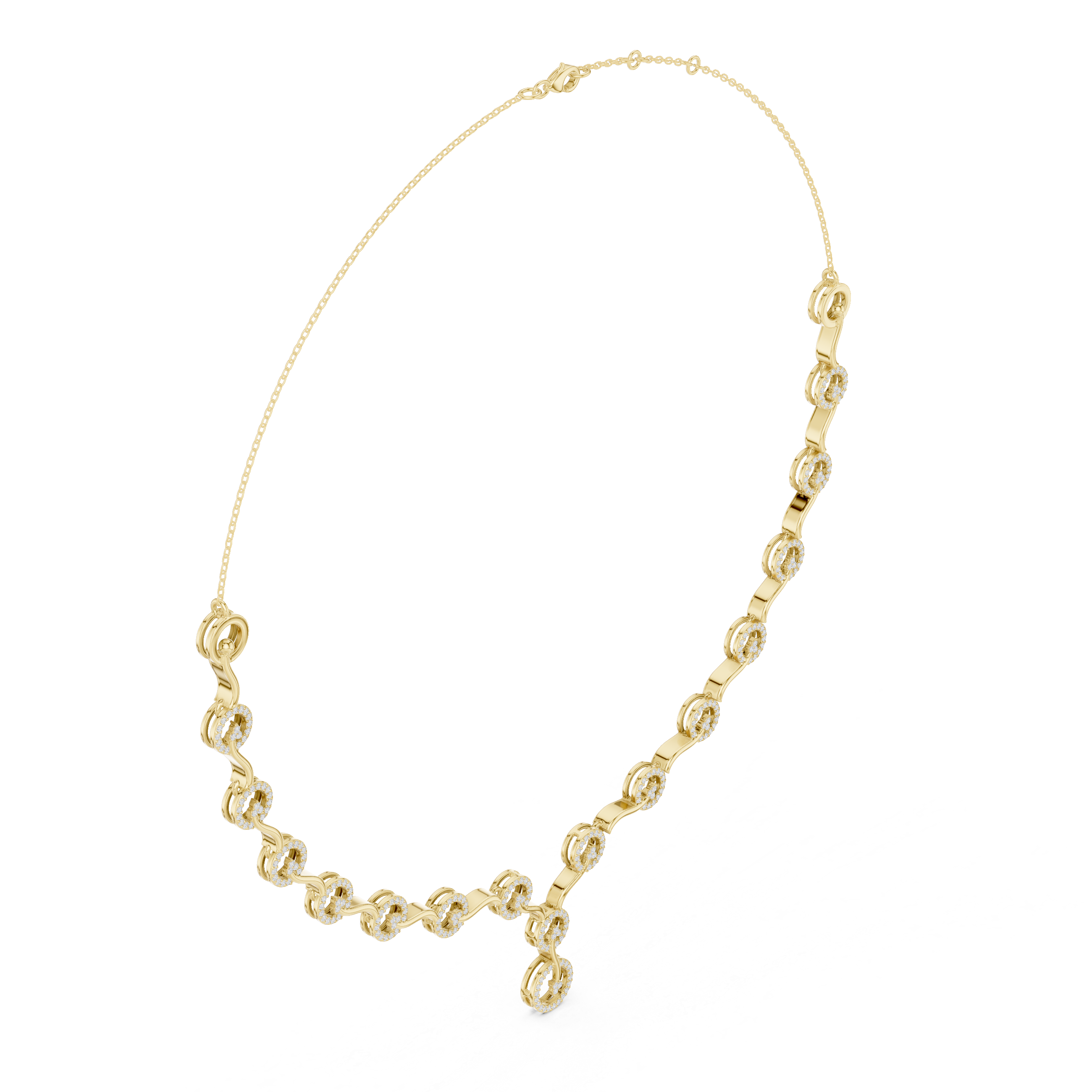 Gleaming Circular Diamond Lab Grown Necklace