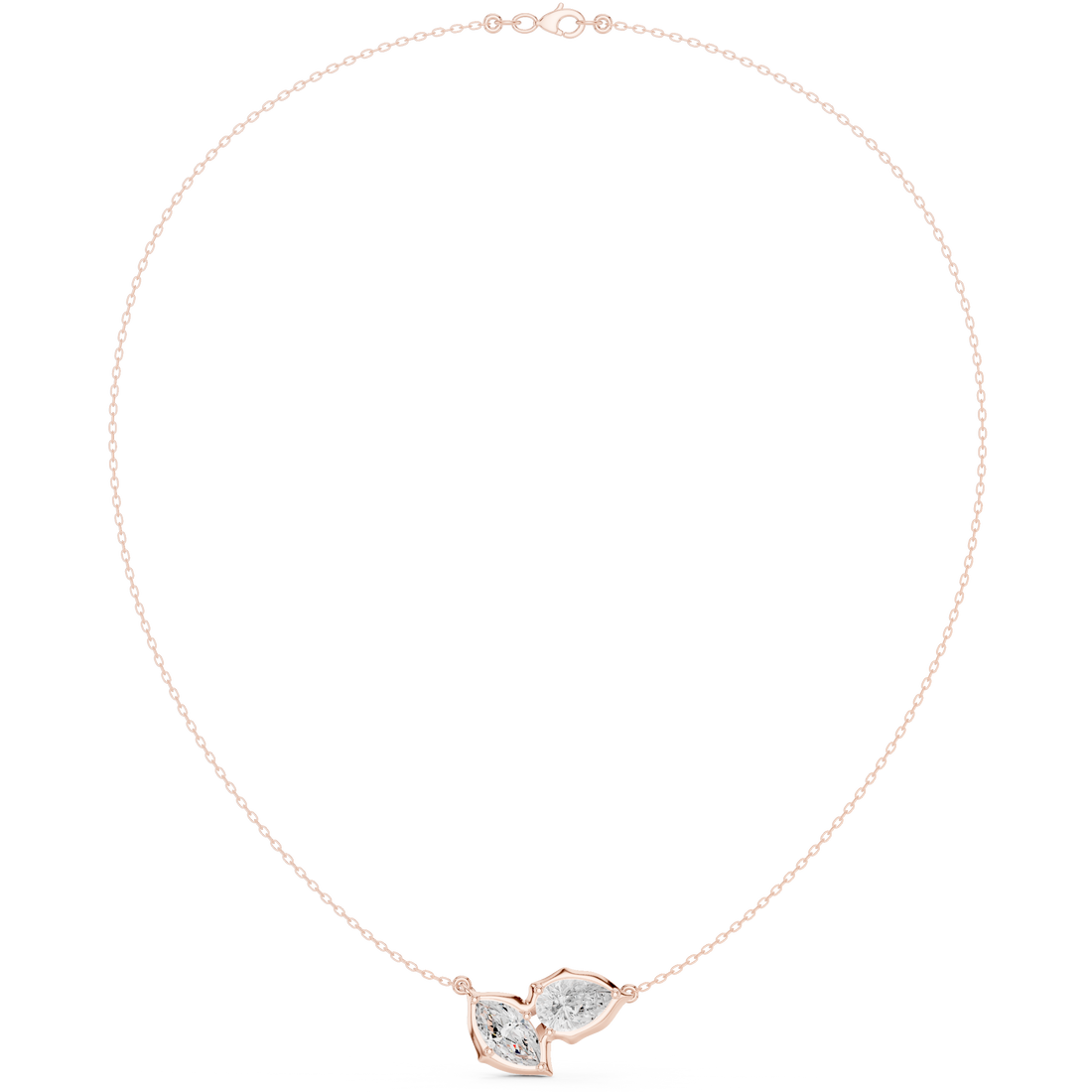 Stunning Pear Marquise Lab Grown Necklace