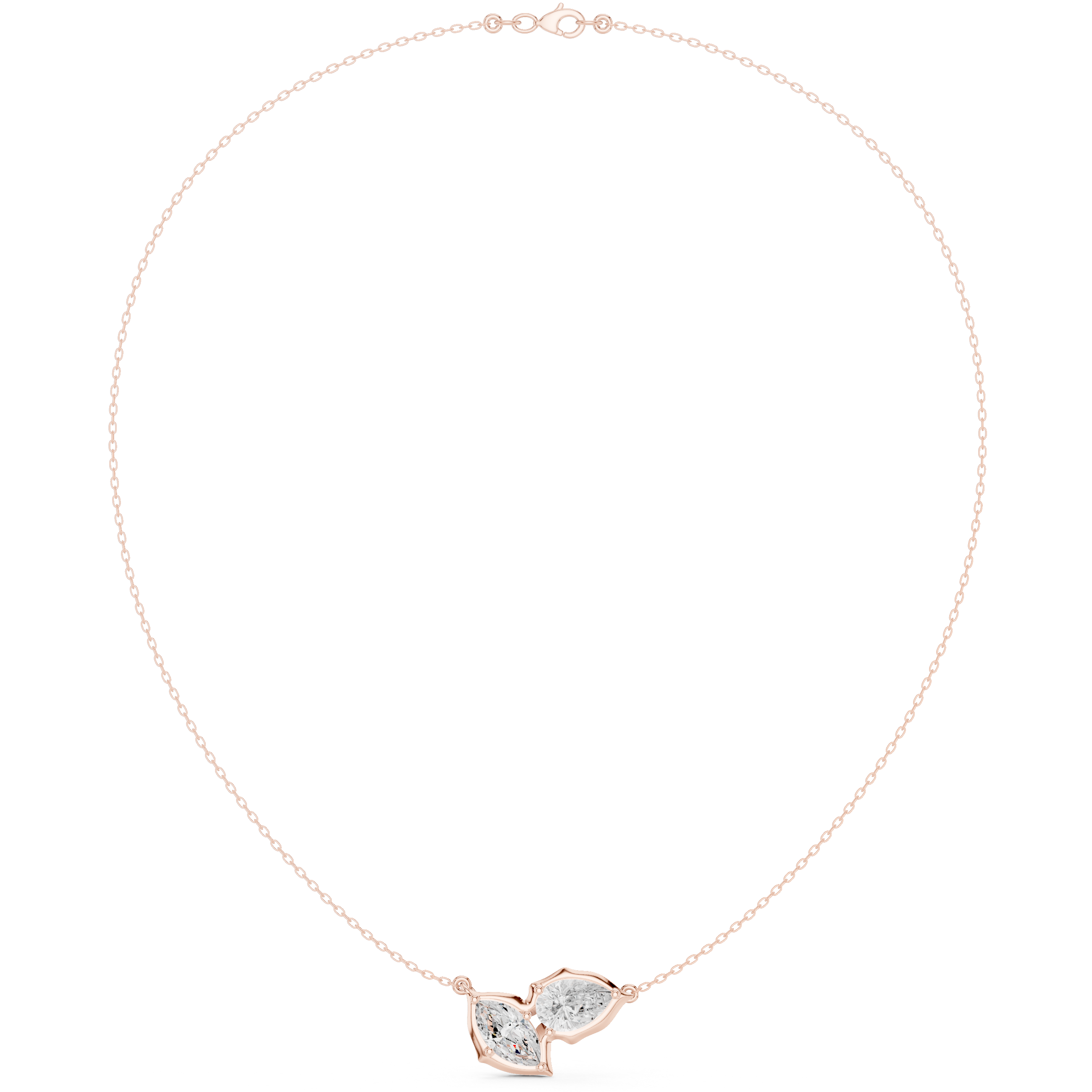 Stunning Pear Marquise Lab Grown Necklace