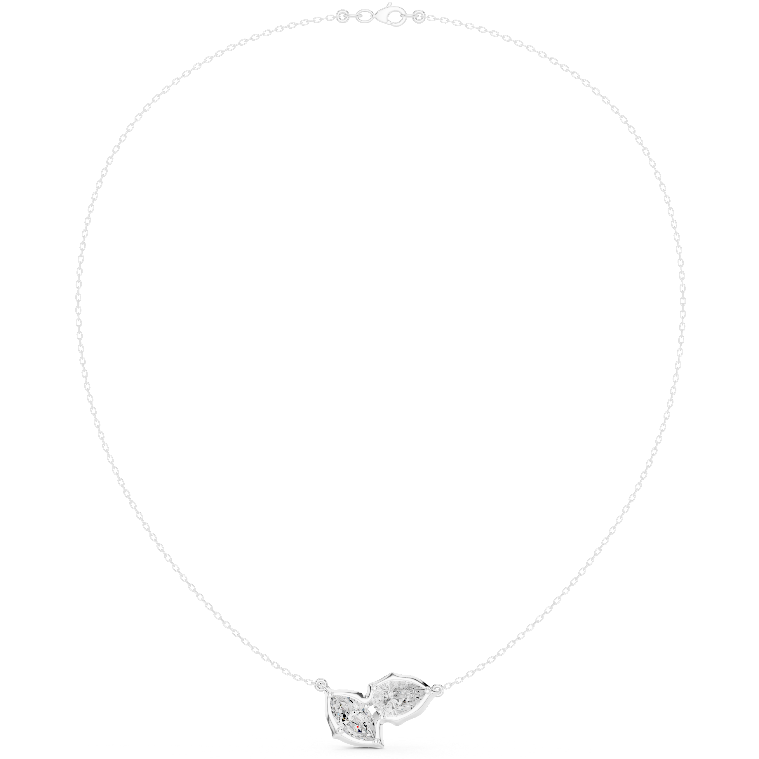 Stunning Pear Marquise Lab Grown Necklace