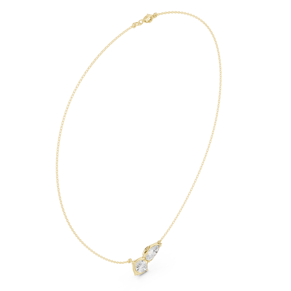 Stunning Pear Marquise Lab Grown Necklace