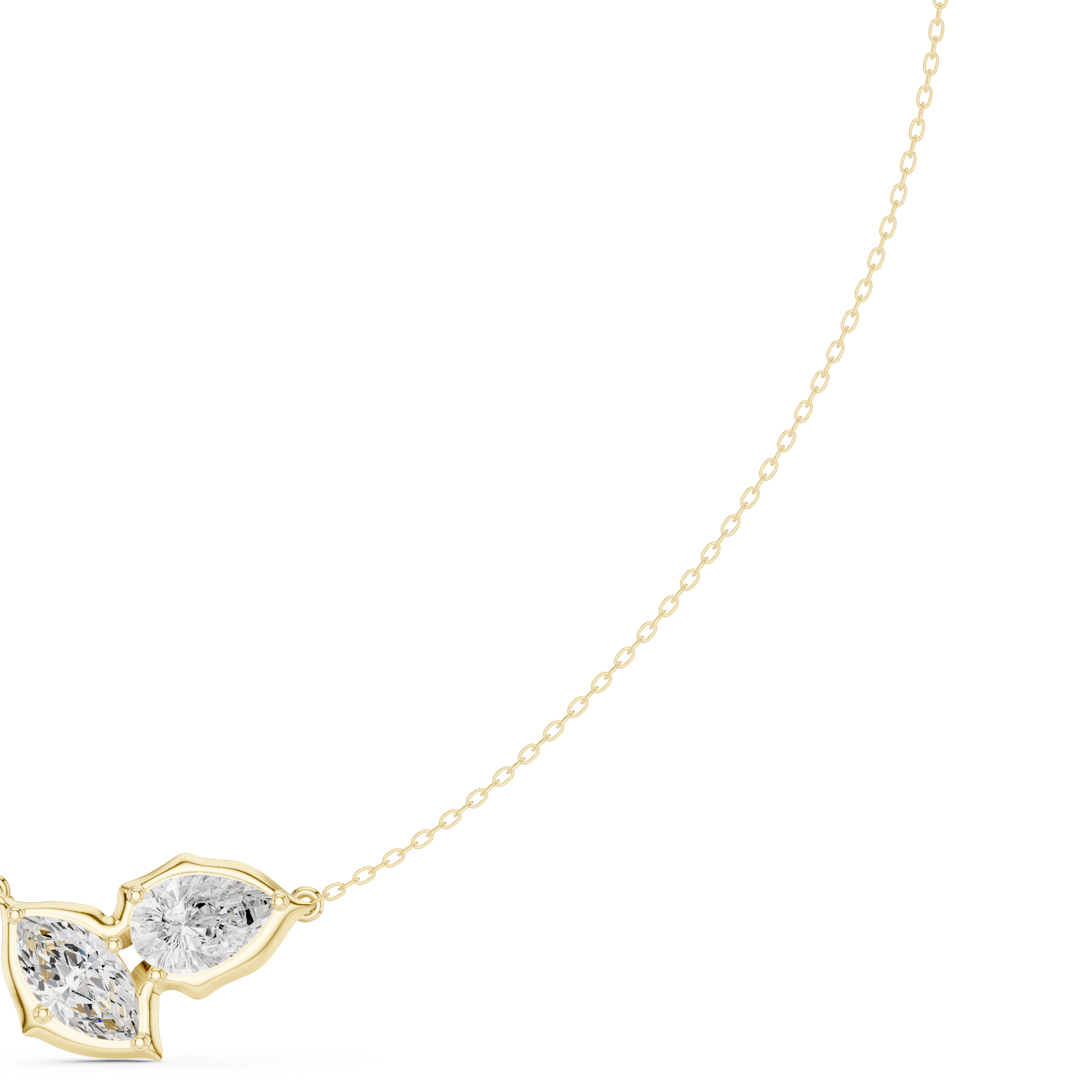 Stunning Pear Marquise Lab Grown Necklace