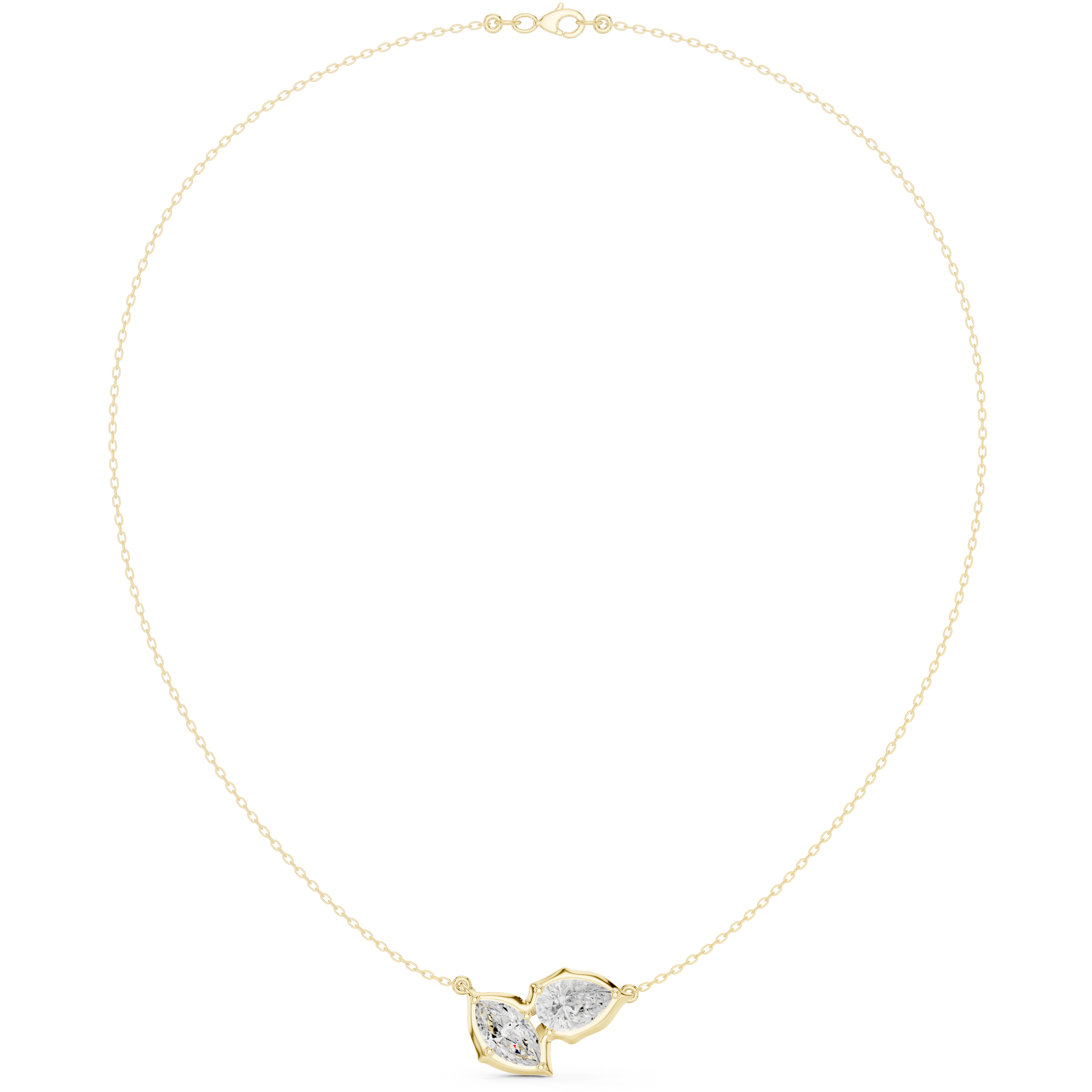 Stunning Pear Marquise Lab Grown Necklace
