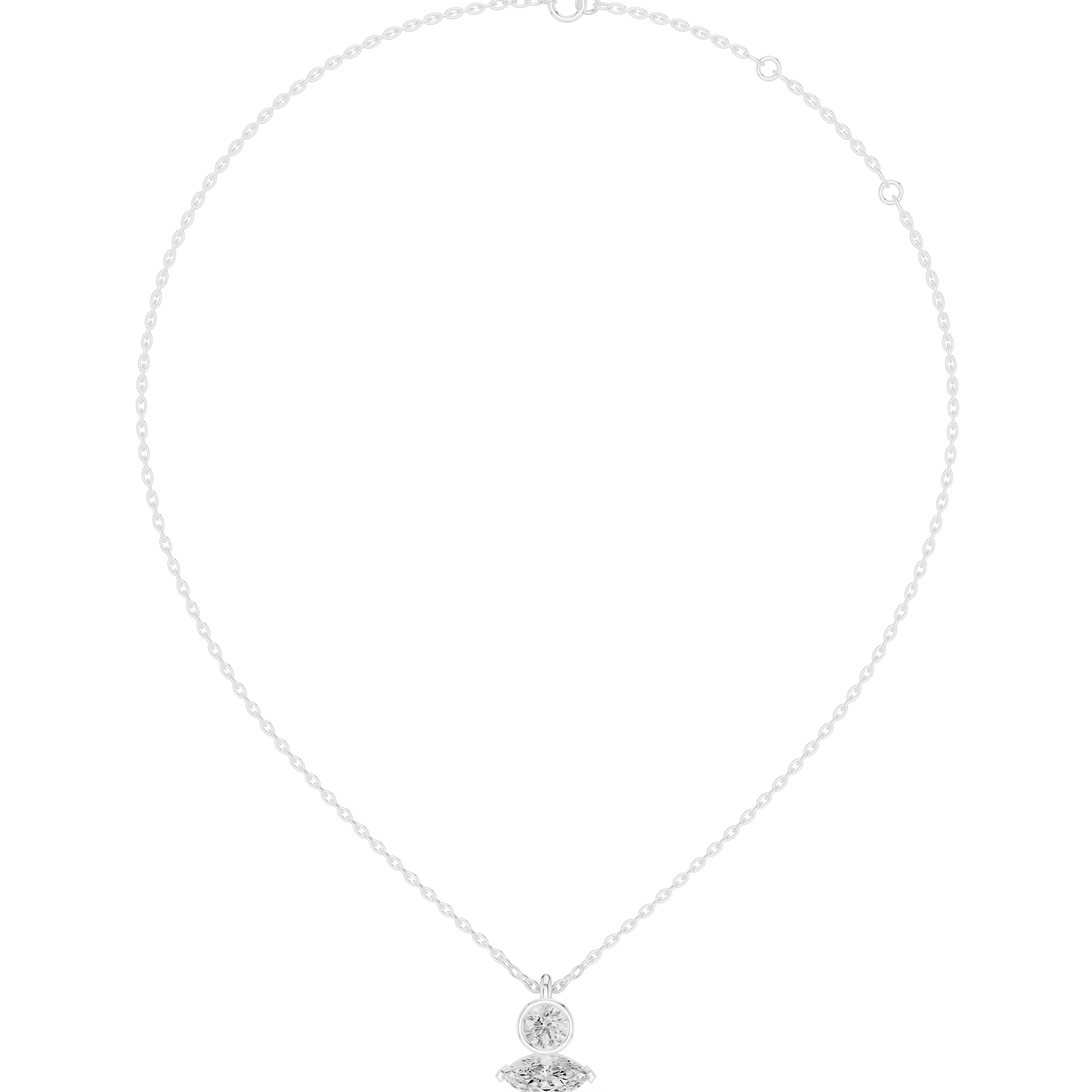 Vintage Marquise Diamond Lab Grown Necklace