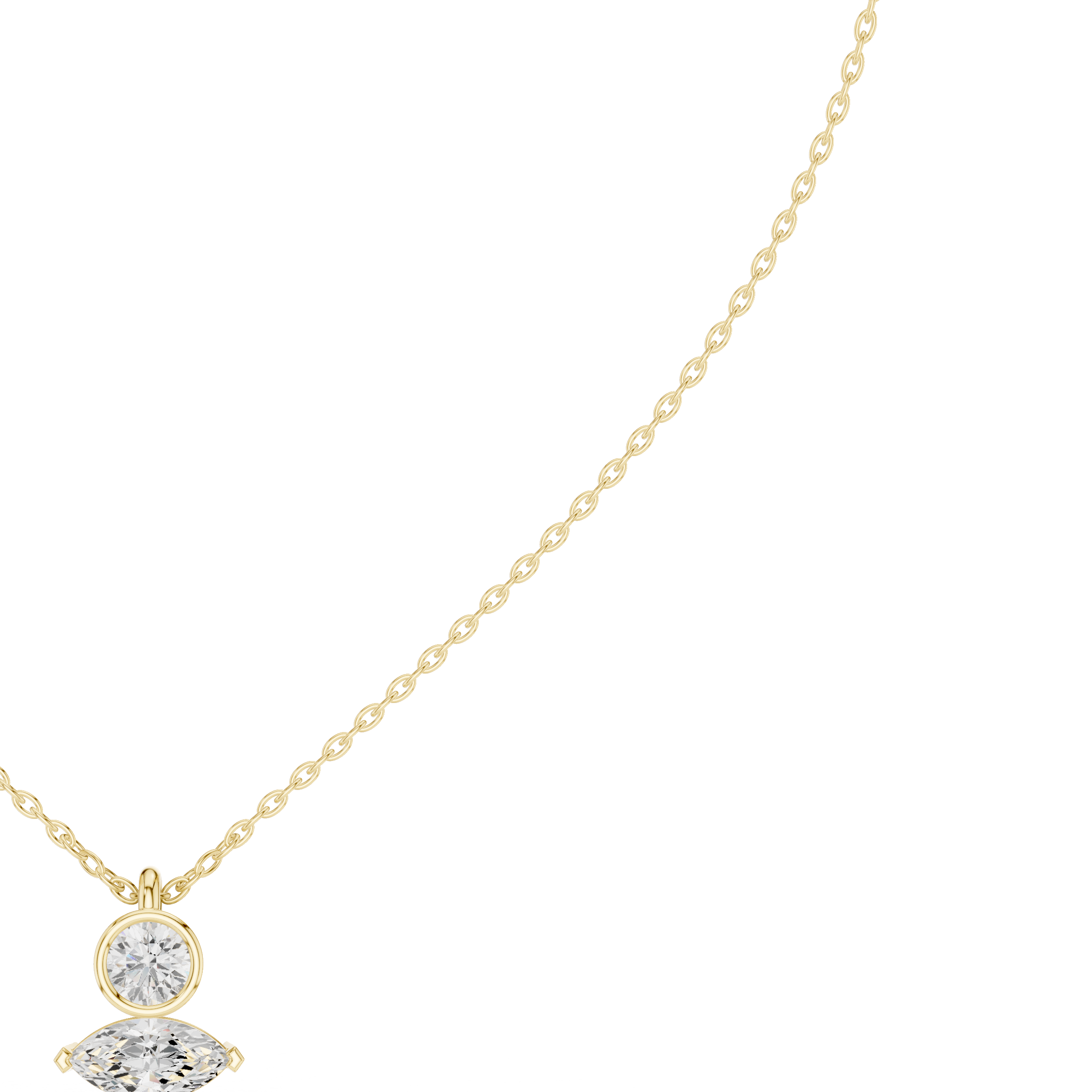 Vintage Marquise Diamond Lab Grown Necklace