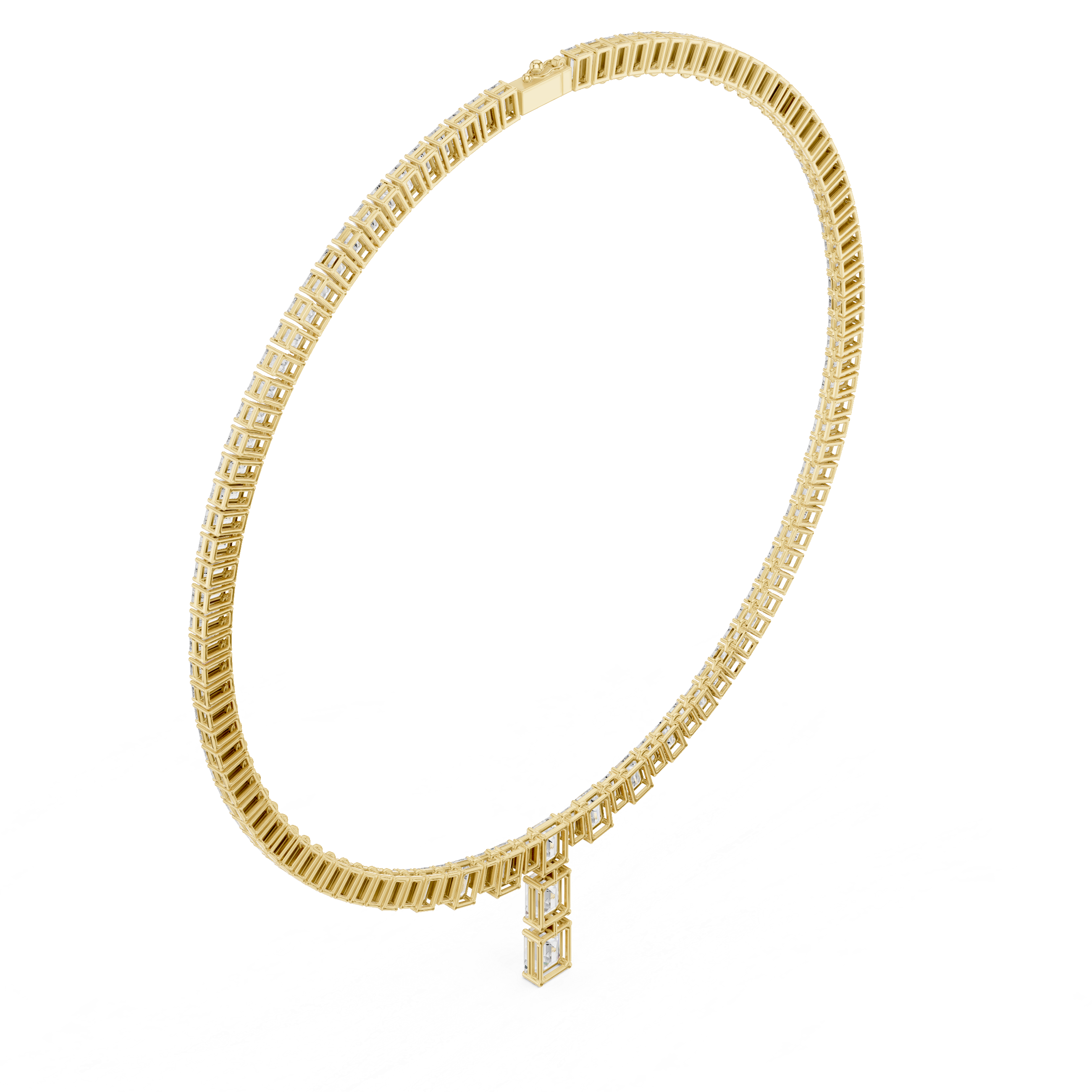 Supreme Emerald Diamond Lab Grown Necklace