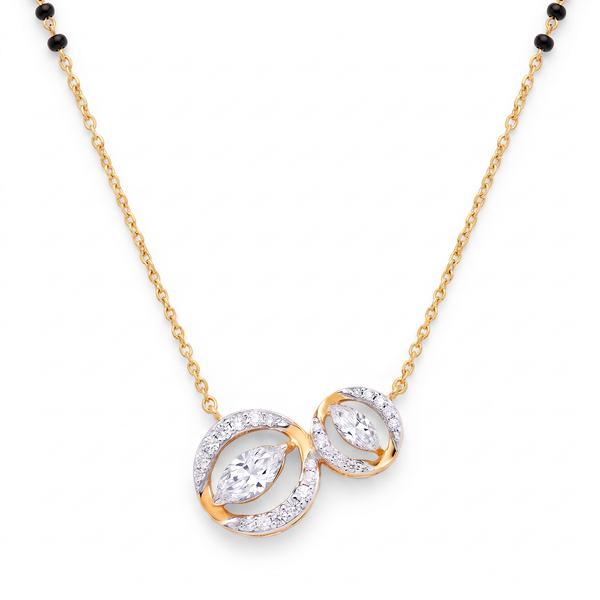Interlocking Halo Marquise Mangalsutra