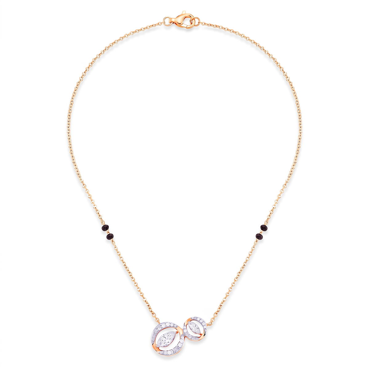 Interlocking Halo Marquise Mangalsutra