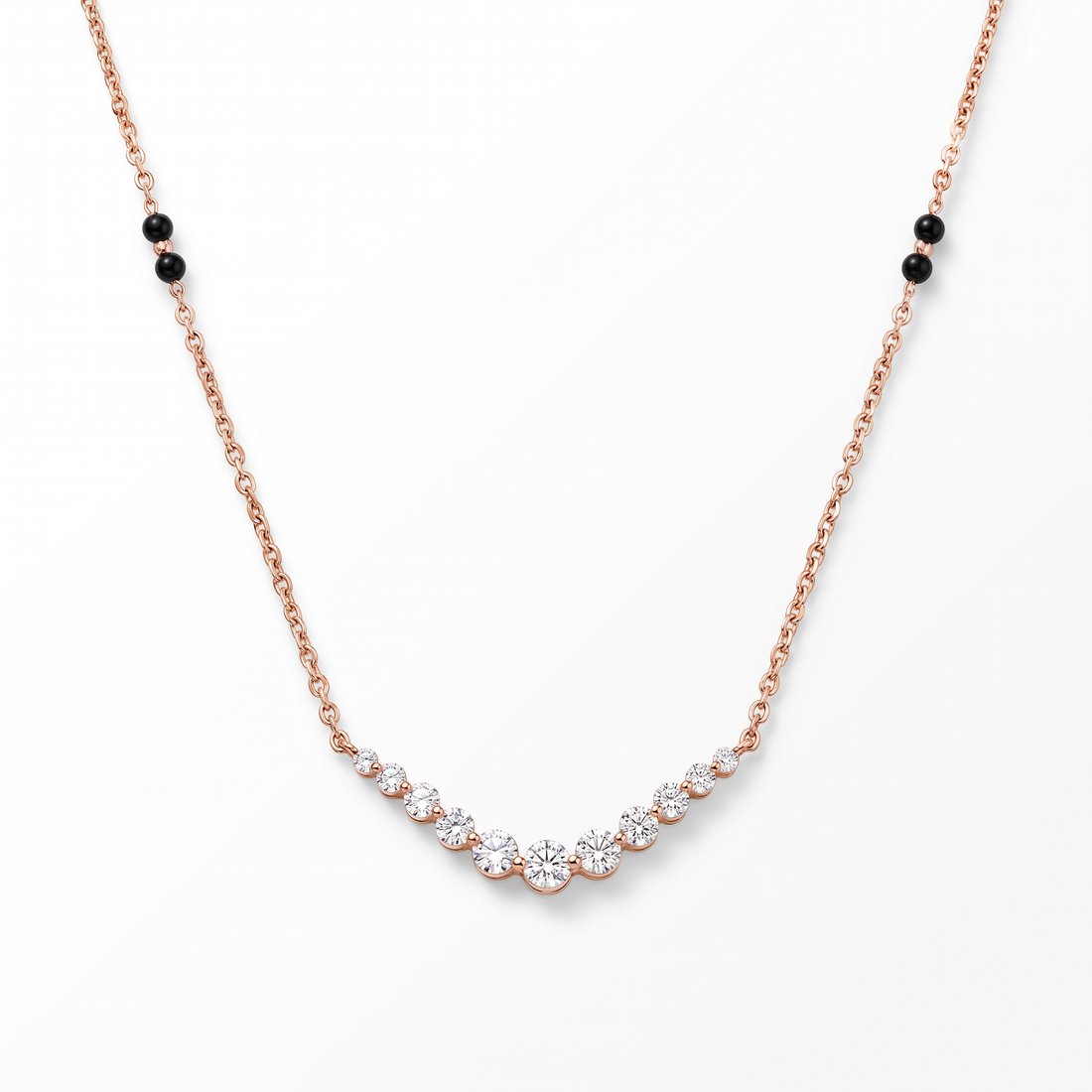 Graduated V-Curve Diamond Mangalsutra