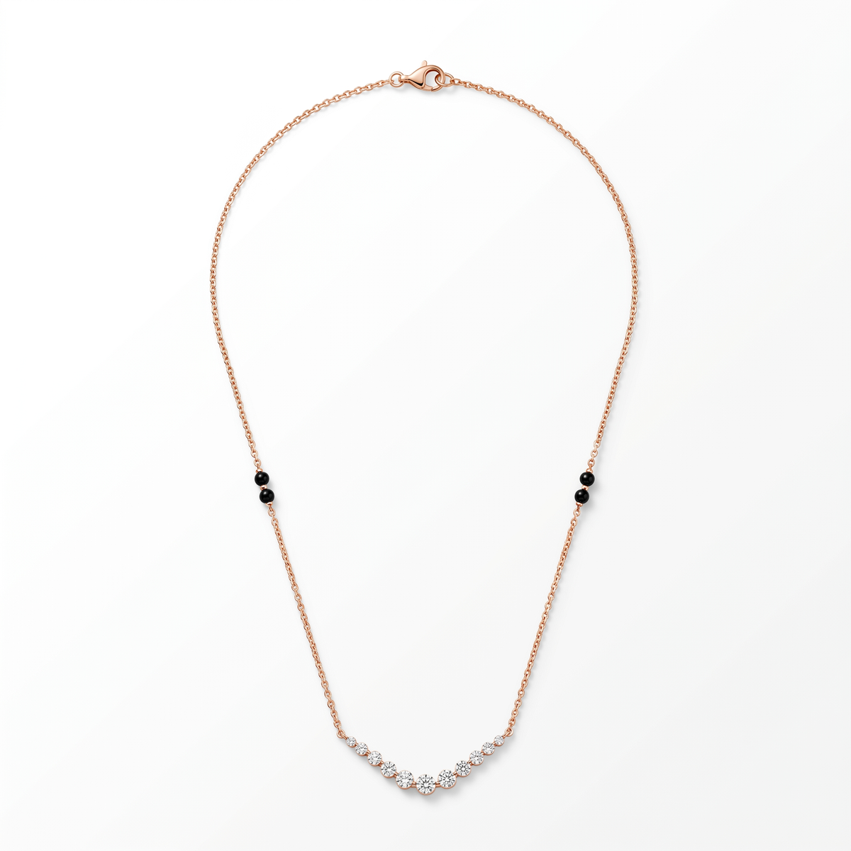 Graduated V-Curve Diamond Mangalsutra