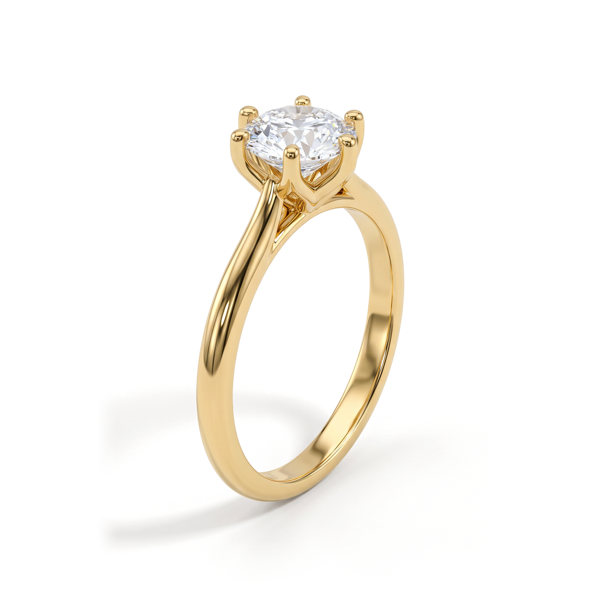 Classic Six Prong Round Solitaire Ring