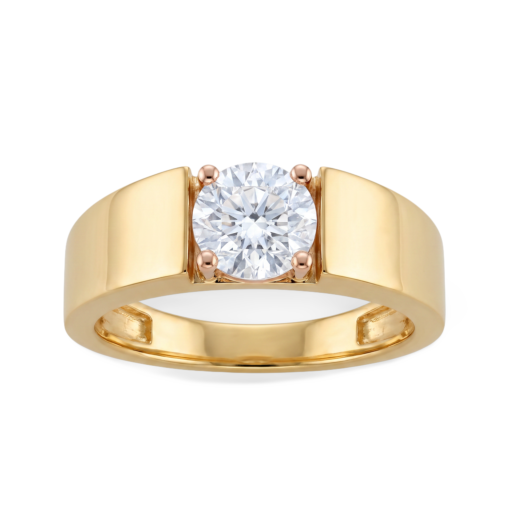 Men's Matte Round Lab Grown Diamond Ring