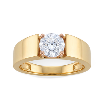 Men's Matte Round Lab Grown Diamond Ring