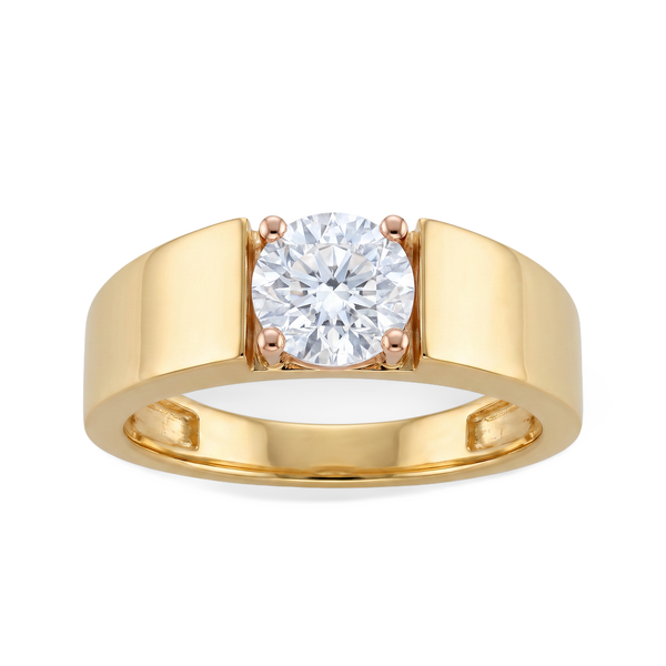 Men's Matte Round Lab Grown Diamond Ring