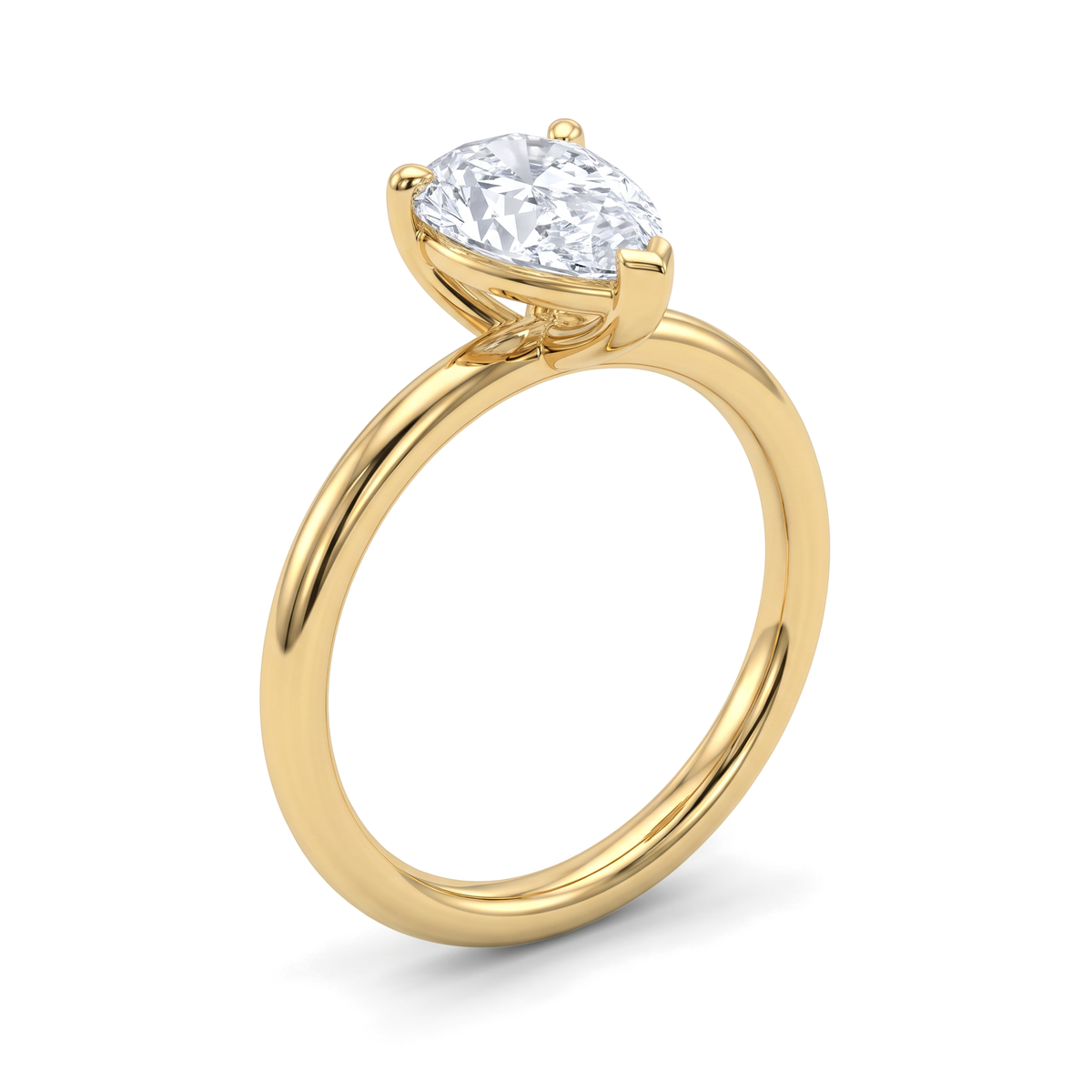 Classic Tapered Pear Solitaire Ring